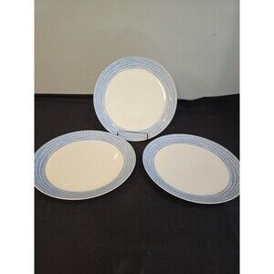 Set of 3 Arzberg Form 2000 Dinner Plate Blue Grid 10" Modernist German Porcelain